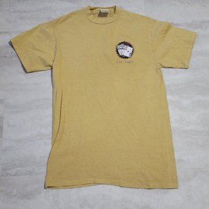 Vintage Las Vegas Cards Embroidered Graphic Tan Suttons Sportswear T-Shirt M